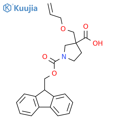 1-{[(9H-fluoren-9-yl)methoxy]carbonyl}-3-[(prop-2-en-1-yloxy)methyl]pyrrolidine-3-carboxylic acid structure