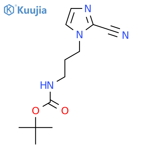 tert-butyl N-[3-(2-cyano-1H-imidazol-1-yl)propyl]carbamate structure
