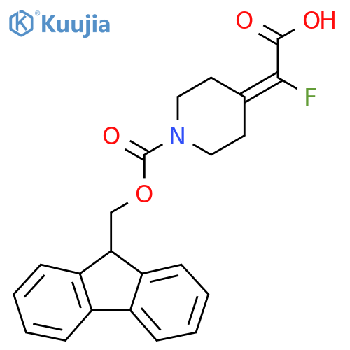 2-(1-(((9H-fluoren-9-yl)methoxy)carbonyl)piperidin-4-ylidene)-2-fluoroacetic acid structure