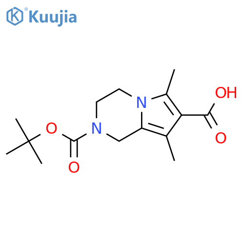 2-[(tert-butoxy)carbonyl]-6,8-dimethyl-1H,2H,3H,4H-pyrrolo[1,2-a]pyrazine-7-carboxylic acid structure