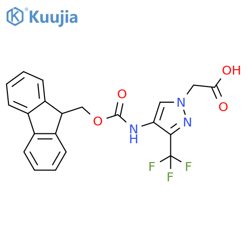 2-[4-({[(9H-fluoren-9-yl)methoxy]carbonyl}amino)-3-(trifluoromethyl)-1H-pyrazol-1-yl]acetic acid structure