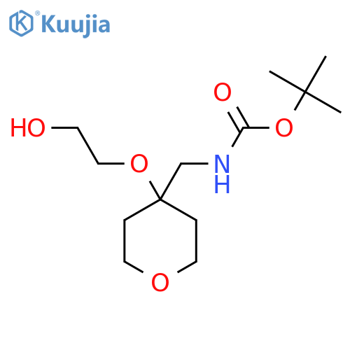 tert-butyl N-{4-(2-hydroxyethoxy)oxan-4-ylmethyl}carbamate structure
