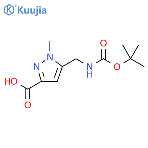 1H-Pyrazole-3-carboxylic acid, 5-[[[(1,1-dimethylethoxy)carbonyl]amino]methyl]-1-methyl- structure