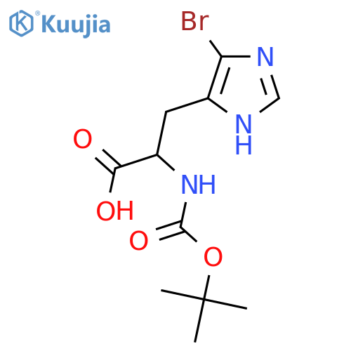 3-(5-bromo-1H-imidazol-4-yl)-2-{(tert-butoxy)carbonylamino}propanoic acid structure