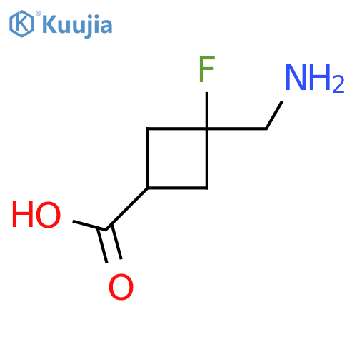3-(Aminomethyl)-3-fluorocyclobutane-1-carboxylic acid structure