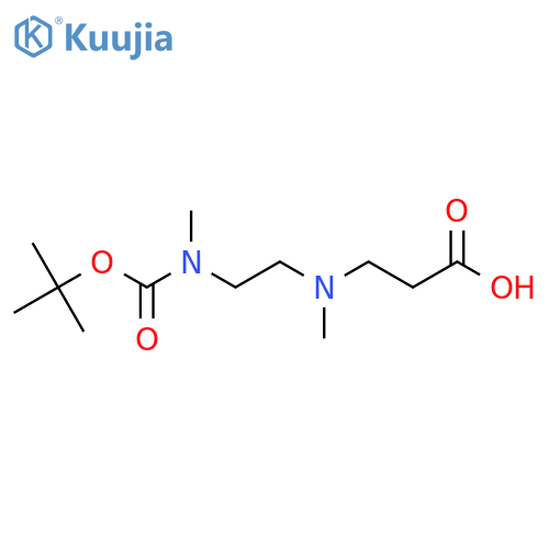 3-(2-{(tert-butoxy)carbonyl(methyl)amino}ethyl)(methyl)aminopropanoic acid structure