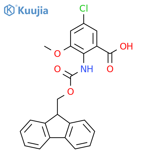 Benzoic acid, 5-chloro-2-[[(9H-fluoren-9-ylmethoxy)carbonyl]amino]-3-methoxy- structure