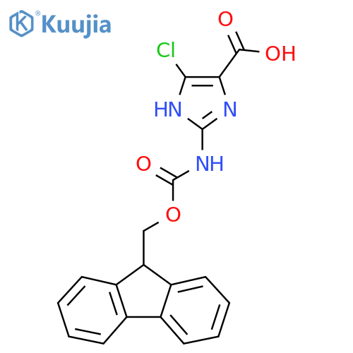4-chloro-2-({[(9H-fluoren-9-yl)methoxy]carbonyl}amino)-1H-imidazole-5-carboxylic acid structure