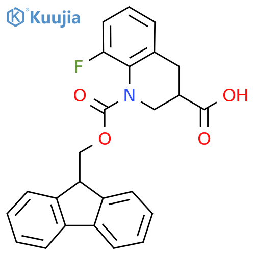 1-{[(9H-fluoren-9-yl)methoxy]carbonyl}-8-fluoro-1,2,3,4-tetrahydroquinoline-3-carboxylic acid structure