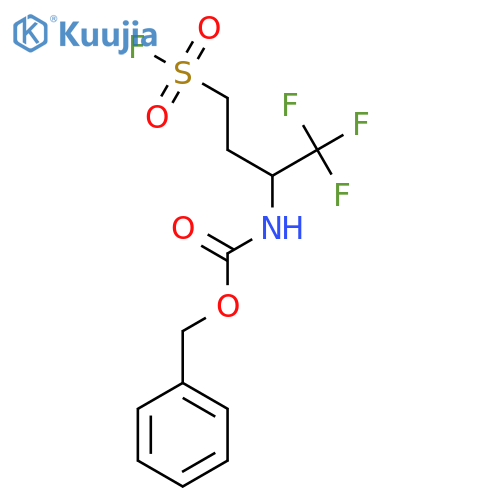 benzyl N-[1,1,1-trifluoro-4-(fluorosulfonyl)butan-2-yl]carbamate structure