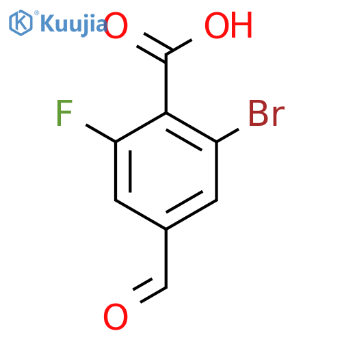 2-Bromo-6-fluoro-4-formylbenzoic acid structure