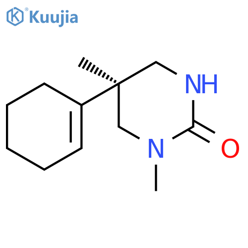 2(1H)-Pyrimidinone, 5-(1-cyclohexen-1-yl)tetrahydro-1,5-dimethyl-, (S)- structure