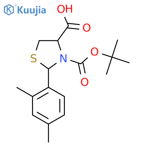 3-(tert-butoxy)carbonyl-2-(2,4-dimethylphenyl)-1,3-thiazolidine-4-carboxylic acid structure