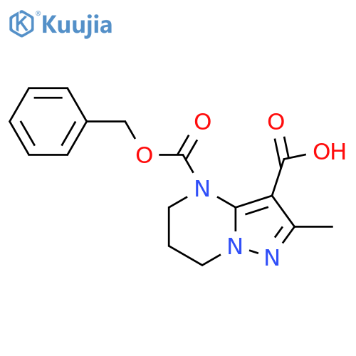 4-[(benzyloxy)carbonyl]-2-methyl-4H,5H,6H,7H-pyrazolo[1,5-a]pyrimidine-3-carboxylic acid structure