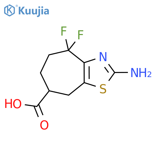 2-amino-4,4-difluoro-4H,5H,6H,7H,8H-cyclohepta[d][1,3]thiazole-7-carboxylic acid structure