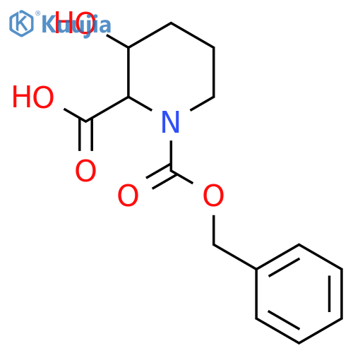 1-(benzyloxy)carbonyl-3-hydroxypiperidine-2-carboxylic acid structure