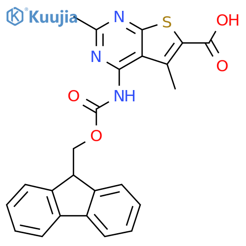 4-({[(9H-fluoren-9-yl)methoxy]carbonyl}amino)-2,5-dimethylthieno[2,3-d]pyrimidine-6-carboxylic acid structure