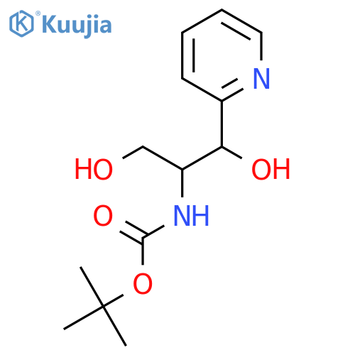tert-butyl N-1,3-dihydroxy-1-(pyridin-2-yl)propan-2-ylcarbamate structure