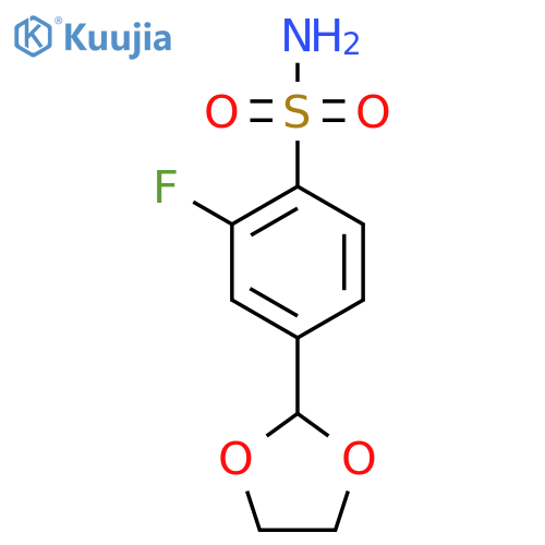 4-(1,3-Dioxolan-2-yl)-2-fluorobenzene-1-sulfonamide structure