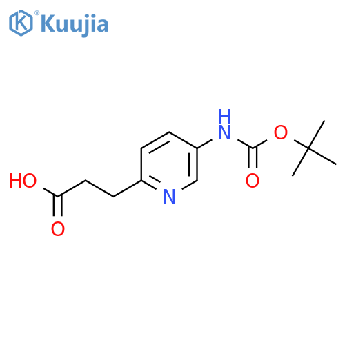 3-(5-{(tert-butoxy)carbonylamino}pyridin-2-yl)propanoic acid structure