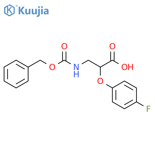 3-{(benzyloxy)carbonylamino}-2-(4-fluorophenoxy)propanoic acid structure