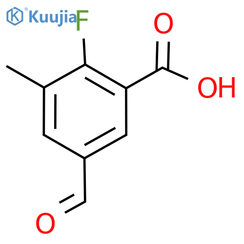Benzoic acid, 2-fluoro-5-formyl-3-methyl- structure
