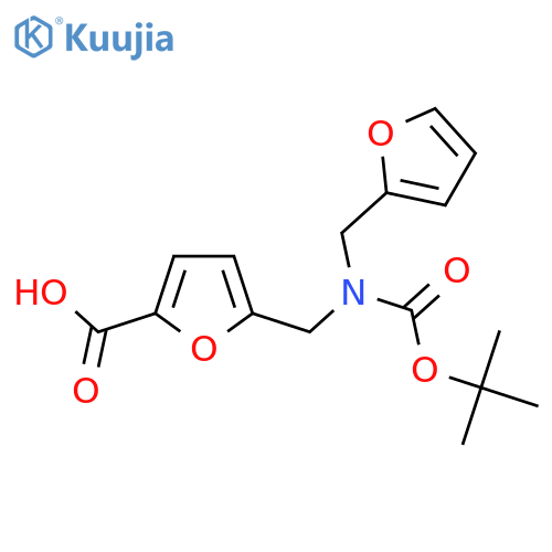 5-({(tert-butoxy)carbonyl(furan-2-ylmethyl)amino}methyl)furan-2-carboxylic acid structure