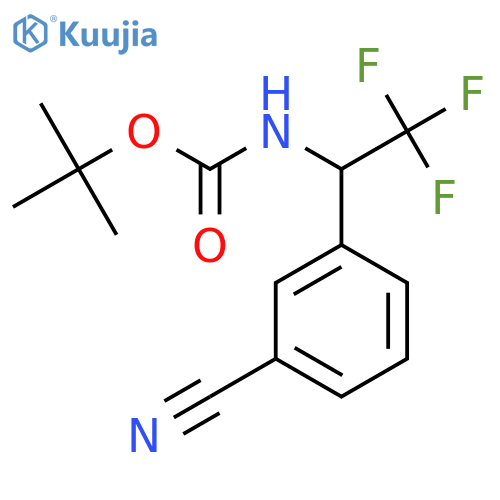 tert-butyl N-[1-(3-cyanophenyl)-2,2,2-trifluoroethyl]carbamate structure