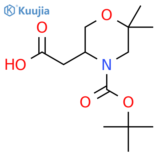 2-{4-(tert-butoxy)carbonyl-6,6-dimethylmorpholin-3-yl}acetic acid structure