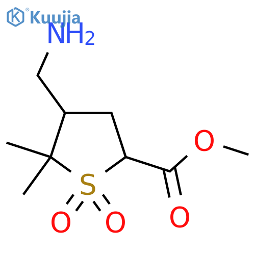 Methyl 4-(aminomethyl)-5,5-dimethyl-1,1-dioxo-1lambda6-thiolane-2-carboxylate structure