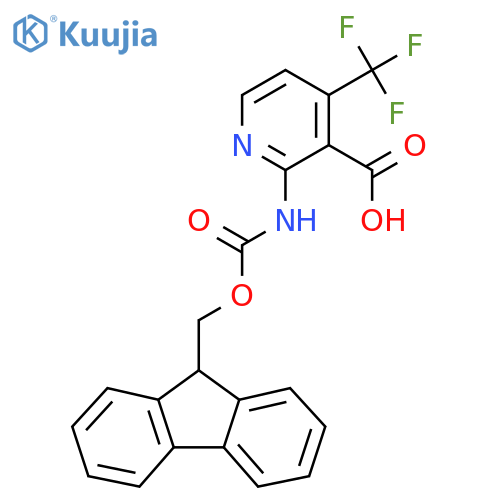 2-({[(9H-fluoren-9-yl)methoxy]carbonyl}amino)-4-(trifluoromethyl)pyridine-3-carboxylic acid structure
