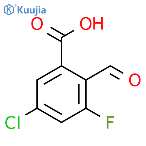 Benzoic acid, 5-chloro-3-fluoro-2-formyl- structure