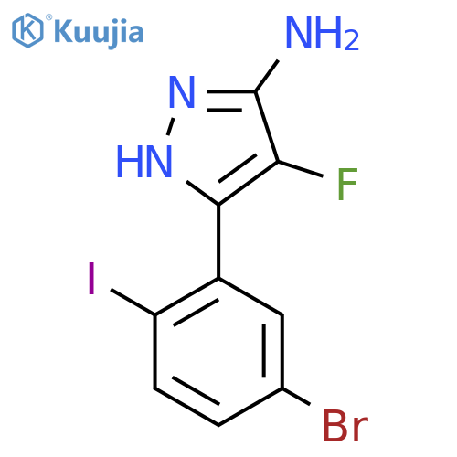 3-(5-bromo-2-iodophenyl)-4-fluoro-1H-pyrazol-5-amine structure