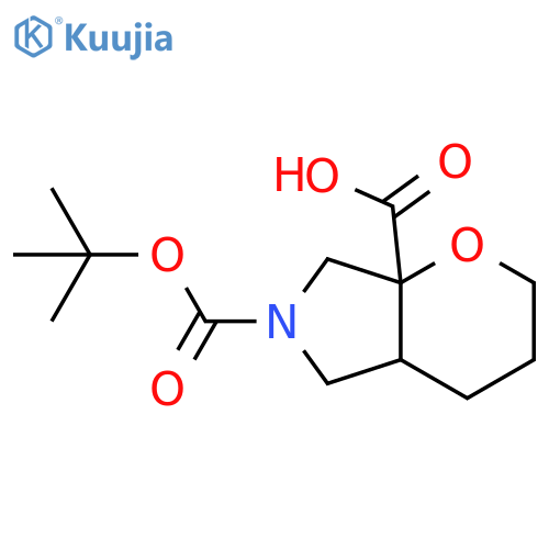 6-(tert-butoxy)carbonyl-octahydropyrano2,3-cpyrrole-7a-carboxylic acid structure