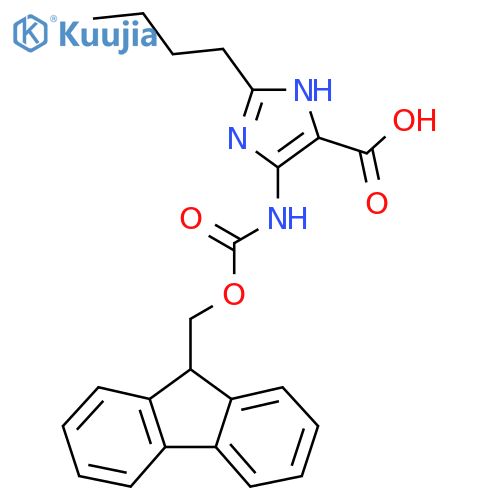 2-butyl-4-({[(9H-fluoren-9-yl)methoxy]carbonyl}amino)-1H-imidazole-5-carboxylic acid structure