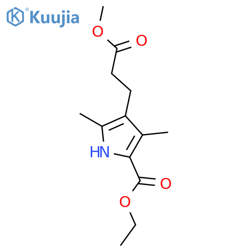 1H-Pyrrole-3-propanoicacid, 5-(ethoxycarbonyl)-2,4-dimethyl-, methyl ester structure