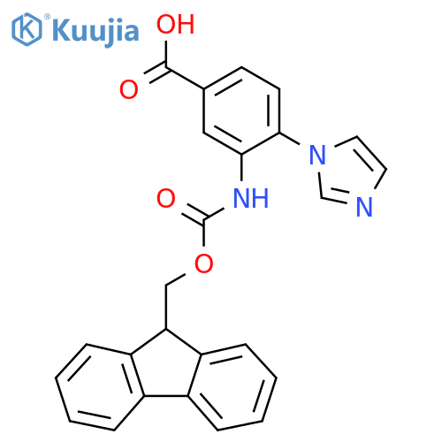 3-({[(9H-fluoren-9-yl)methoxy]carbonyl}amino)-4-(1H-imidazol-1-yl)benzoic acid structure