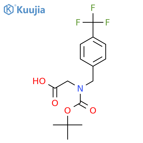 2-{(tert-butoxy)carbonyl({4-(trifluoromethyl)phenylmethyl})amino}acetic acid structure
