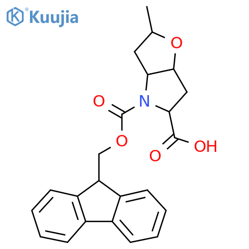 4-{(9H-fluoren-9-yl)methoxycarbonyl}-2-methyl-hexahydro-2H-furo3,2-bpyrrole-5-carboxylic acid structure