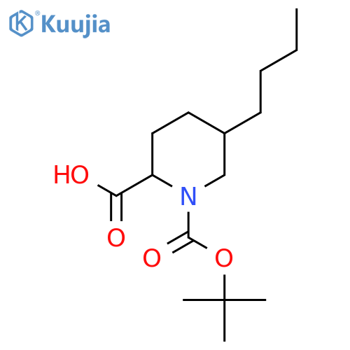 1-(tert-butoxy)carbonyl-5-butylpiperidine-2-carboxylic acid structure