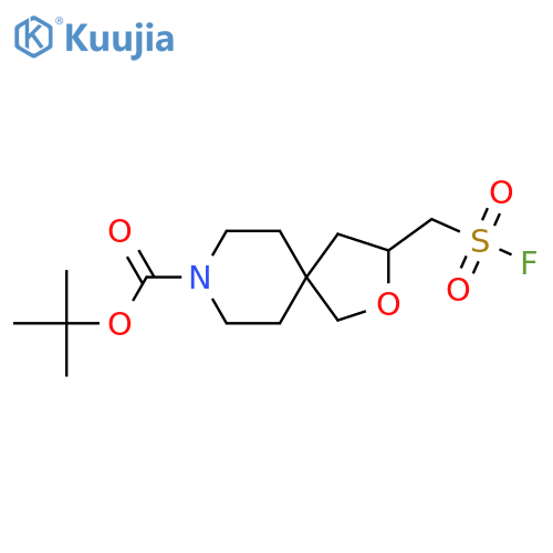 Tert-butyl 3-[(fluorosulfonyl)methyl]-2-oxa-8-azaspiro[4.5]decane-8-carboxylate structure