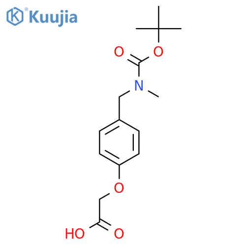 2-4-({(tert-butoxy)carbonyl(methyl)amino}methyl)phenoxyacetic acid structure