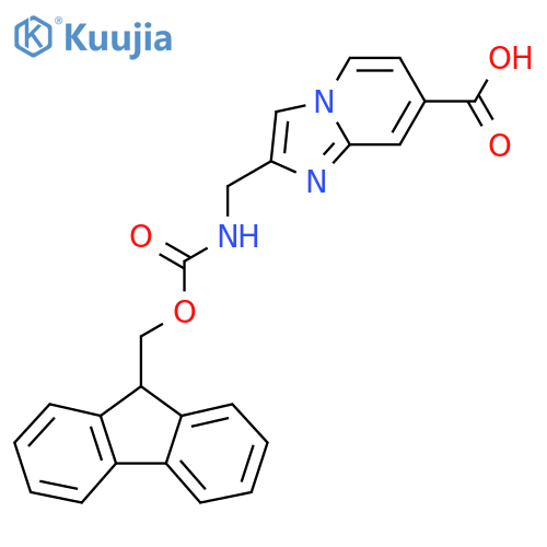 2-({(9H-fluoren-9-yl)methoxycarbonyl}amino)methylimidazo1,2-apyridine-7-carboxylic acid structure