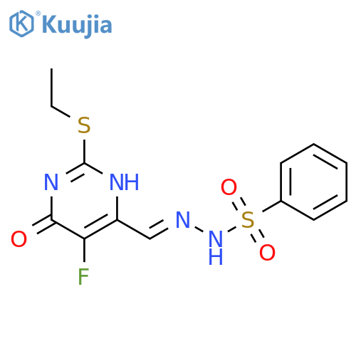 Benzenesulfonic acid,2-[[2-(ethylthio)-5-fluoro-1,6-dihydro-6-oxo-4-pyrimidinyl]methylene]hydrazide structure