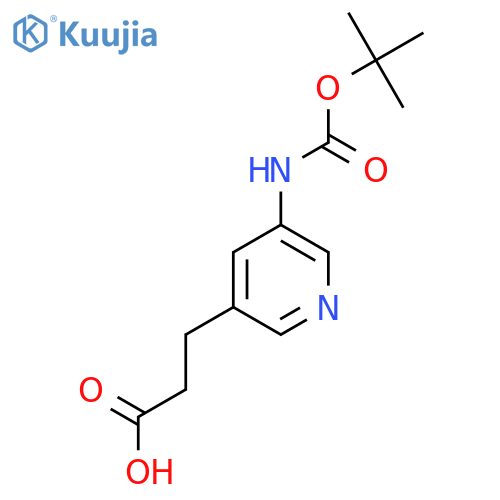 3-(5-{(tert-butoxy)carbonylamino}pyridin-3-yl)propanoic acid structure