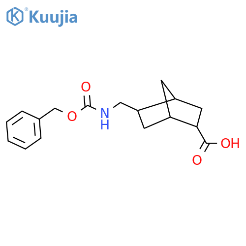 5-({[(Benzyloxy)carbonyl]amino}methyl)bicyclo[2.2.1]heptane-2-carboxylic acid structure