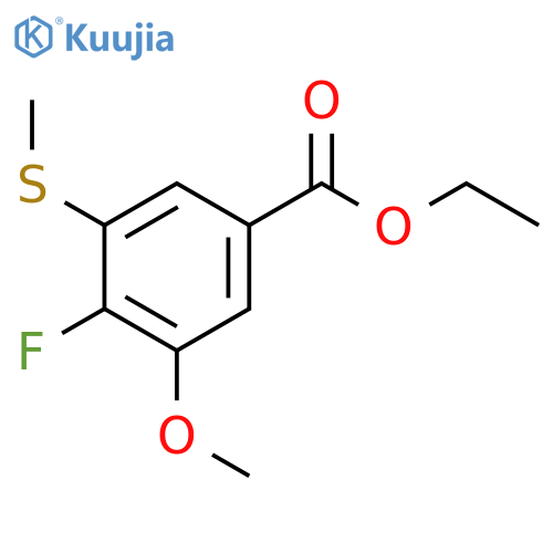 Benzoic acid, 4-fluoro-3-methoxy-5-(methylthio)-, ethyl ester structure