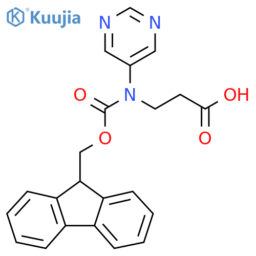 3-({[(9H-fluoren-9-yl)methoxy]carbonyl}(pyrimidin-5-yl)amino)propanoic acid structure