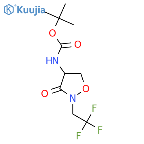 tert-butyl N-3-oxo-2-(2,2,2-trifluoroethyl)-1,2-oxazolidin-4-ylcarbamate structure