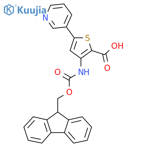 3-({[(9H-fluoren-9-yl)methoxy]carbonyl}amino)-5-(pyridin-3-yl)thiophene-2-carboxylic acid structure